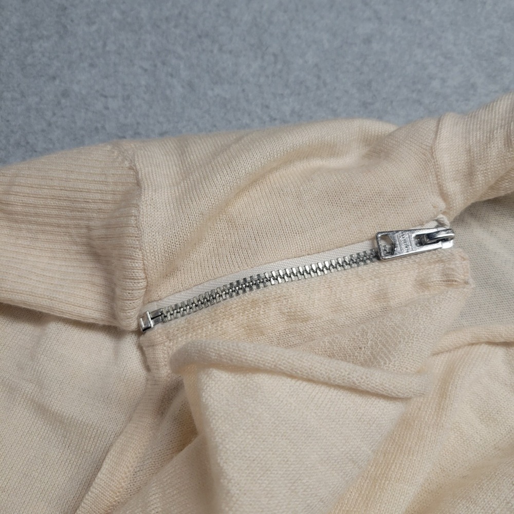 AllSaints Merino Wool Draped Cowl Neck Asymmetrical Sweater Cream Small - Picture 12 of 13